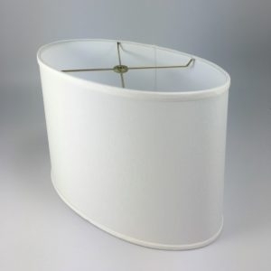 Bright White Hardback Oval Lampshade with Piped Edges