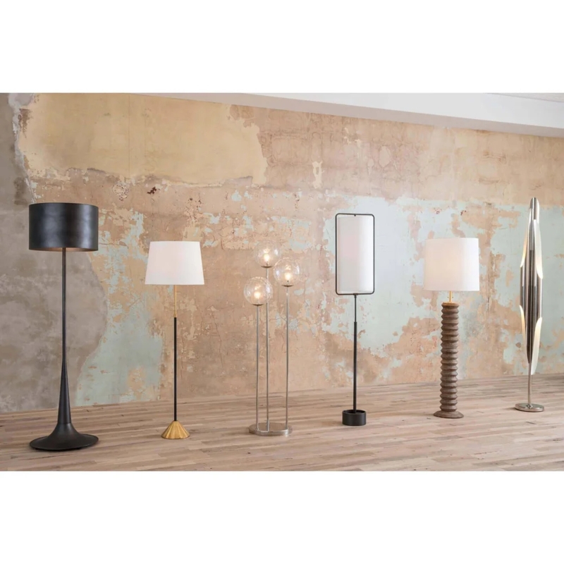Bronze Floor Lamp Oil Rubbed Open Frame Rectangles Geometric Metal