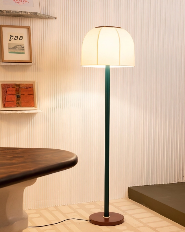 Cantilever Floor Lamp Matte Black, Large Black Bell Shade Lighting