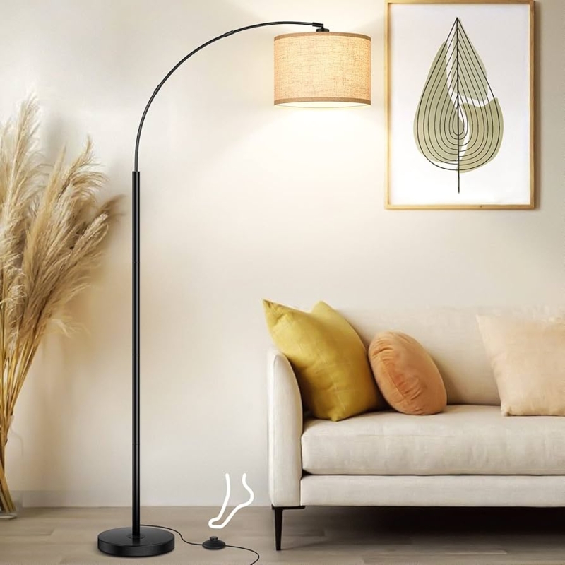 Cantilevered Arc Floor Lamp with Matte Black Finish