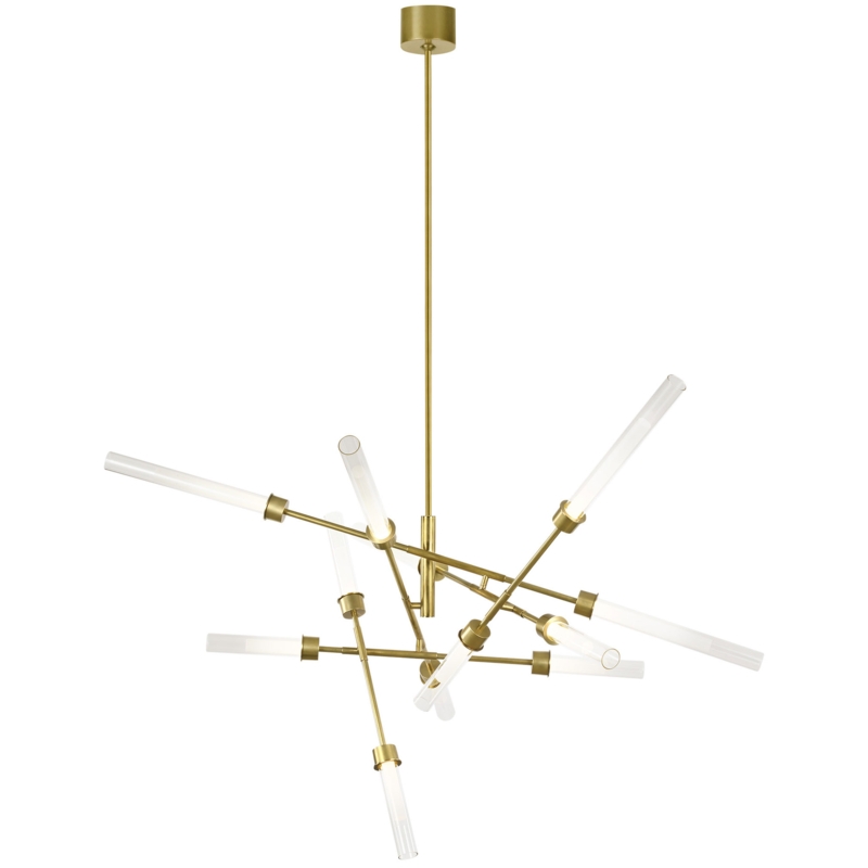 Chandelier Abstract Geometric Natural Brass Integrated LED Minimalist