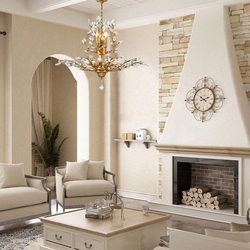 Chandelier: Antique Finished Beaded Eight-Light Empire Style