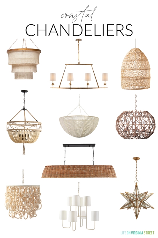 Chandelier Beaded Wagon Wheel Large Scale Coastal Living Room Ideas