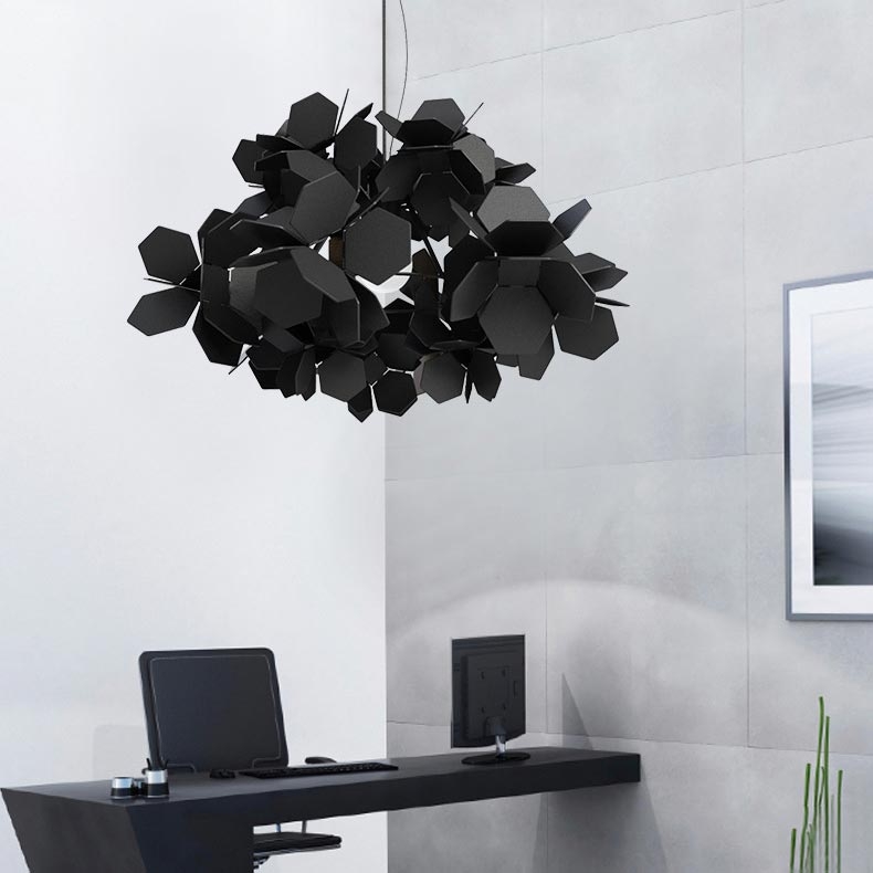 Chandelier Branching Silhouette Spherical Globes Scandinavian Style