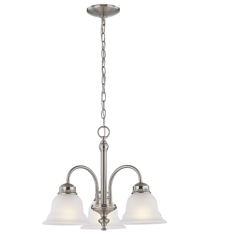 Chandelier Brushed Nickel Etched Glass Shades Traditional Style