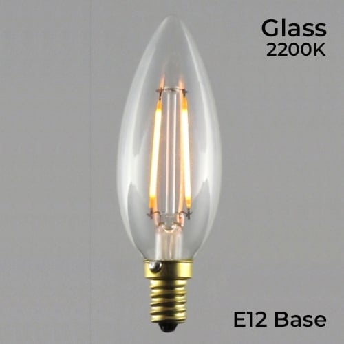 Chandelier Bulb Clear Glass Z Filament B10 Shape Vintage Style