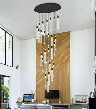Chandelier Cascading Chrome Bubble Glass Cylinder Glam Lighting