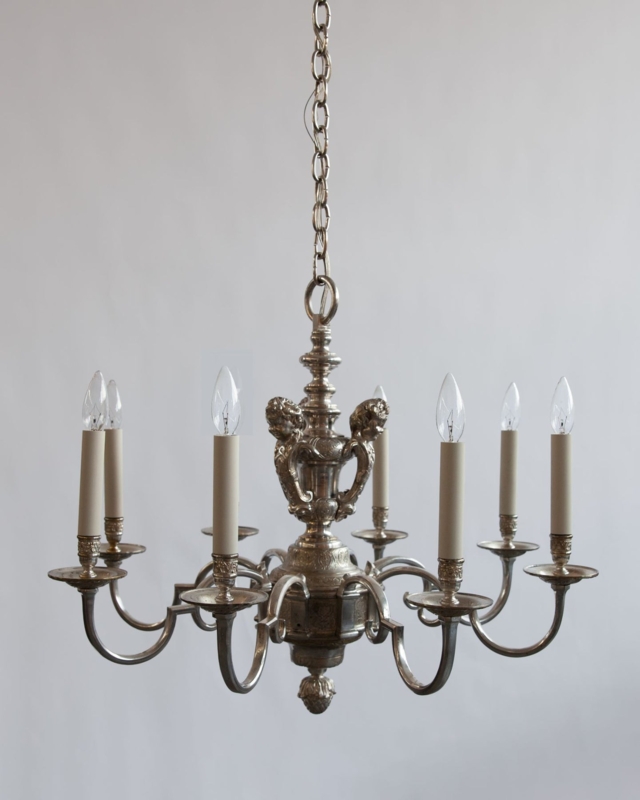 Chandelier: Classic Georgian Polished Style with Turned Central Stem