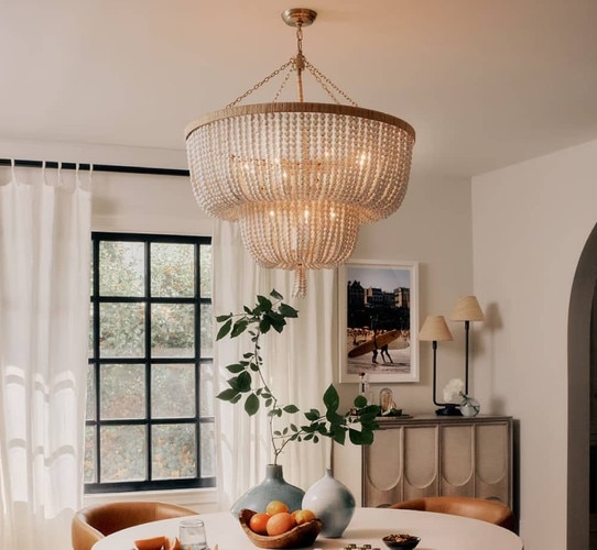 Chandelier Coastal Tiered with Cascading Beads