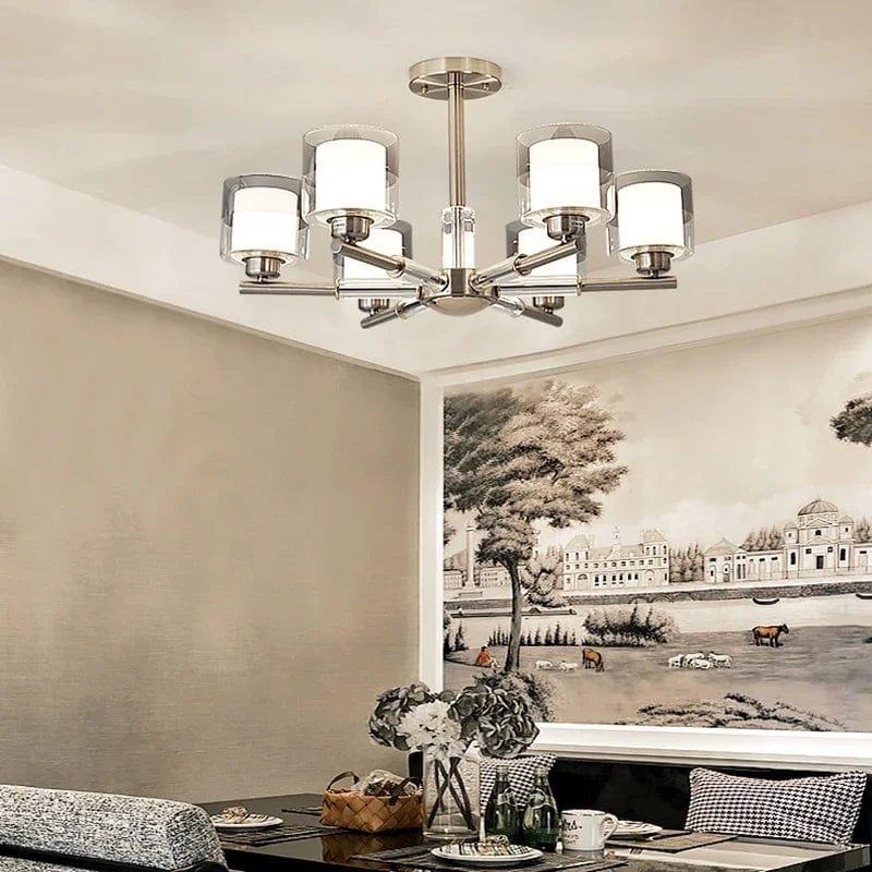 Chandelier: Glam Linear Polished Finish Vertical Cylindrical Tubes