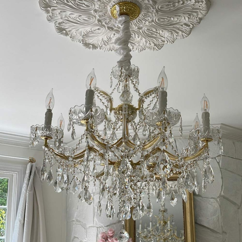 Chandelier Glass Wrapped Arms Maria Theresa Traditional Dining