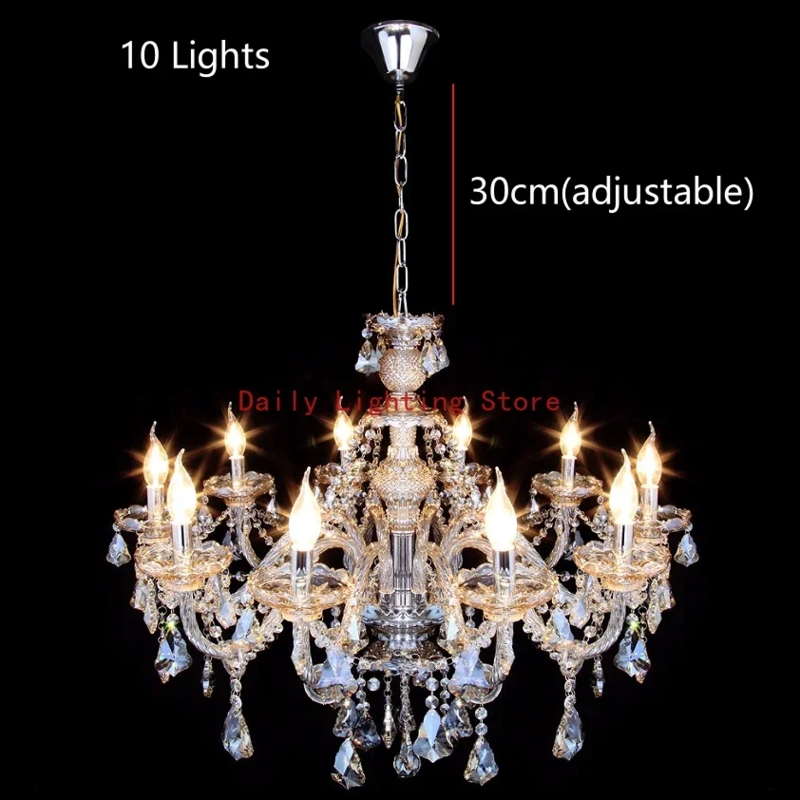 Chandelier: Grand Tiered Crystal Fixture with Matte White Frame Finish