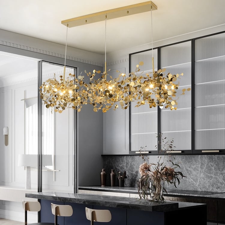 Chandelier Horizontal Bar Silhouette: Gold Modern Luxury Kitchen Light