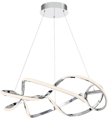 Chandelier Interlaced Rings Polished Chrome Integrated LED