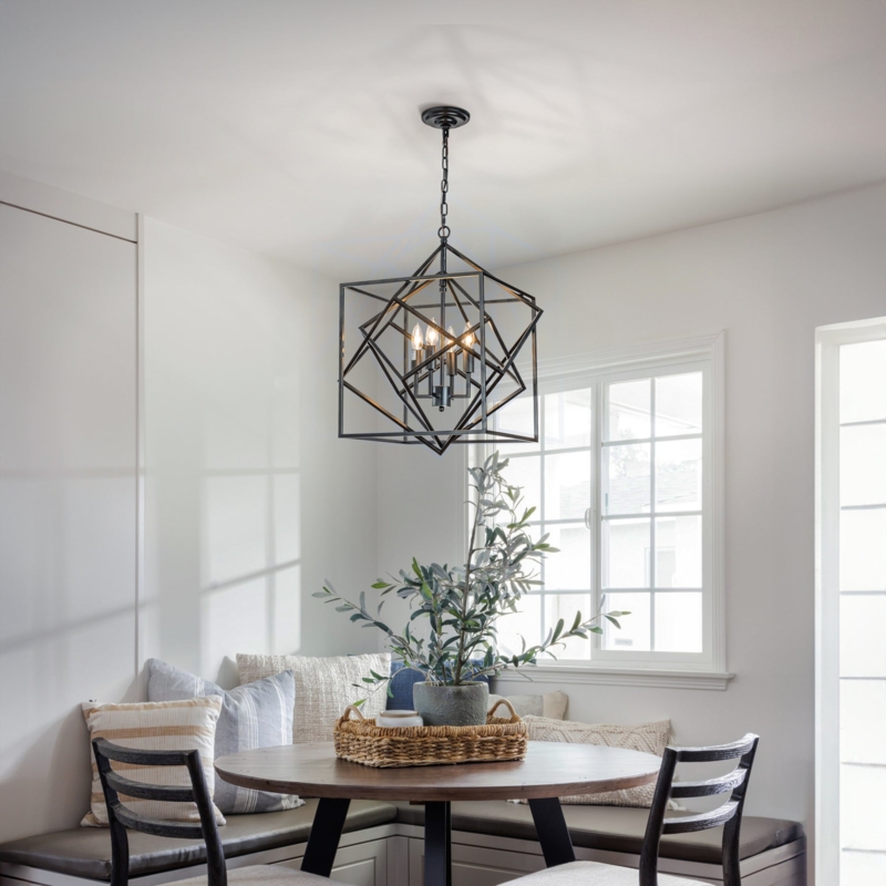 Chandelier Linear Form Matte Finish Open Frame Pendant Lighting
