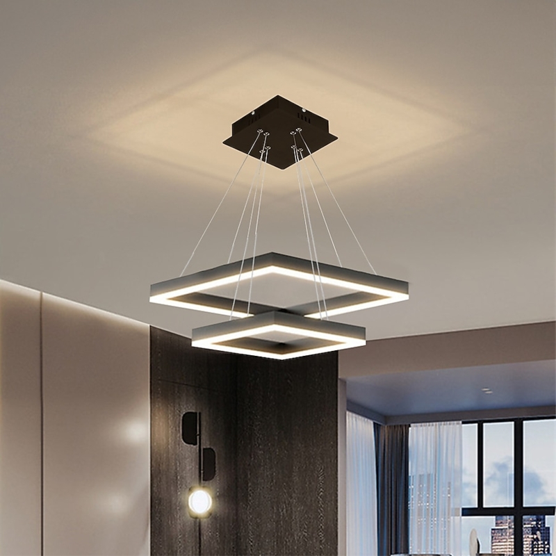 Chandelier Linear LED Bar Matte Black Sleek Minimalist