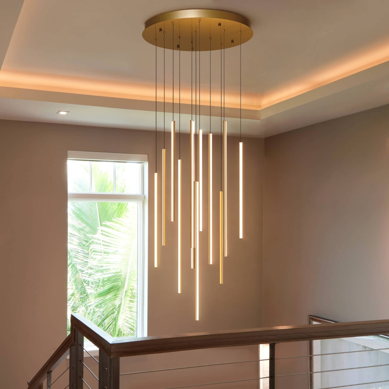 Chandelier Linear Multi-Arm Matte Black Integrated LED
