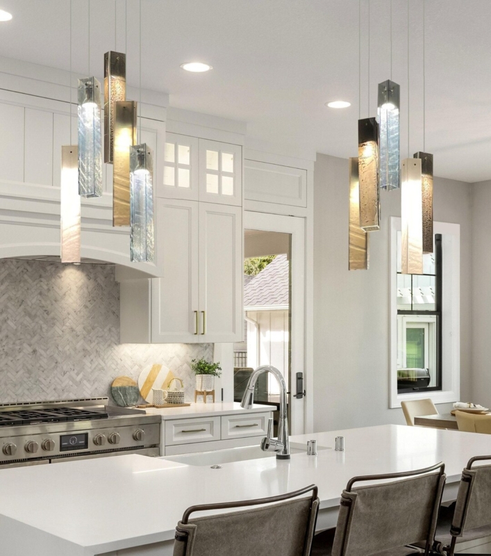 Chandelier Matte Black Linear Silhouette Exposed Bulbs Twelve Light
