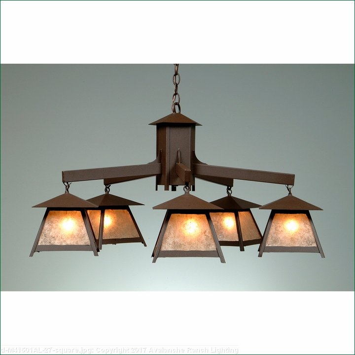 Chandelier Metal Mountain Silhouette Pine Tree Cutouts Rustic Lodge Lighting