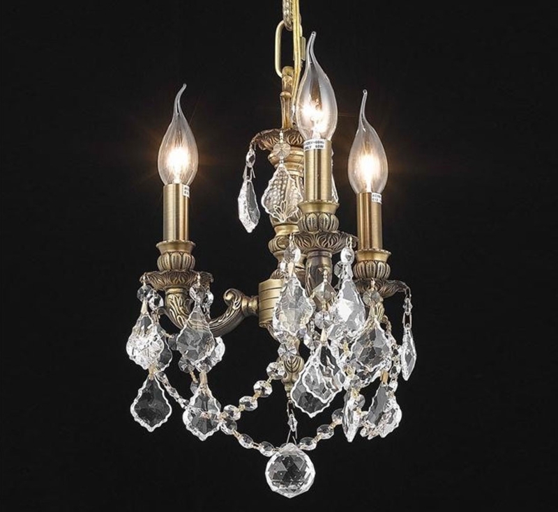 Chandelier Mini Tiered Crystal Polished Silver Traditional Glam