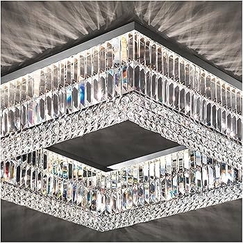 Chandelier: Modern Polished Chrome Multi-Tier Faceted Crystal Rings