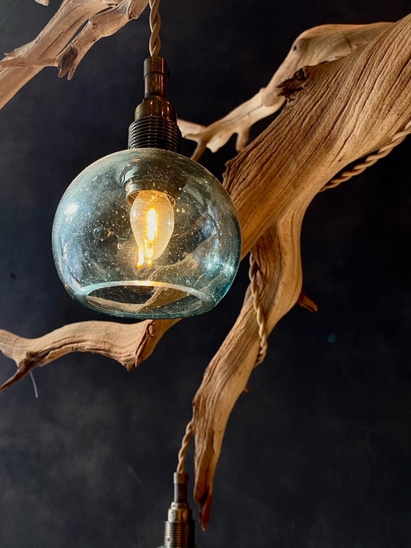 Chandelier, Natural Branch Form, Sculptural Design, Organic Lodge