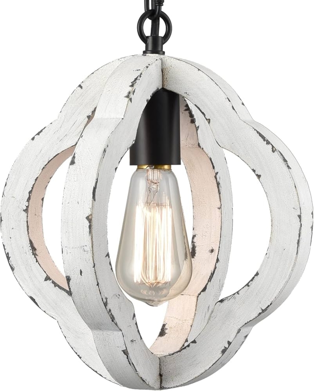 Chandelier Orb Chandelier Lighting Whitewashed Wood Quatrefoil Detail