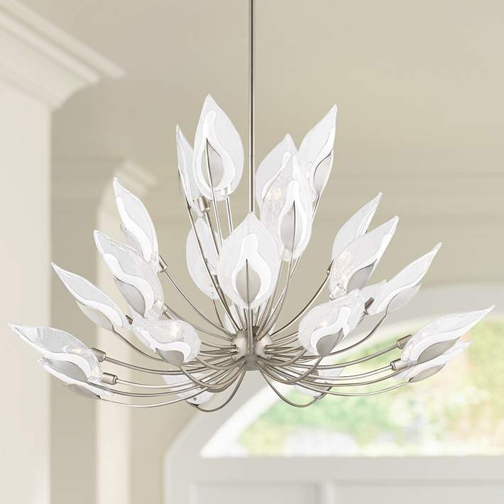 Chandelier: Organic Leaf Branching Frame with Blossom Details
