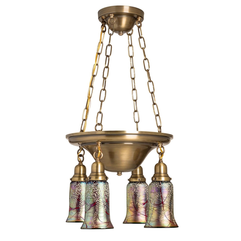 Chandelier Outdoor Cherry Blossom Glass Craftsman Lantern Patio