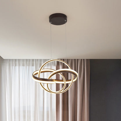 Chandelier Overlapping Rings Coffee Brown Finish Acrylic