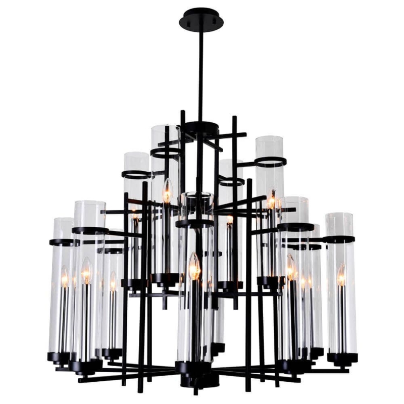 Chandelier Oversized Candle Look Twelve Light Wagon Wheel Foyer