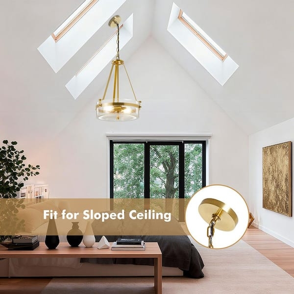 Chandelier: Polished Gold, Glass Rods, Luxury Lighting