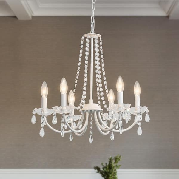 Chandelier Scrolled Frame with Crystal Accents 6-Light