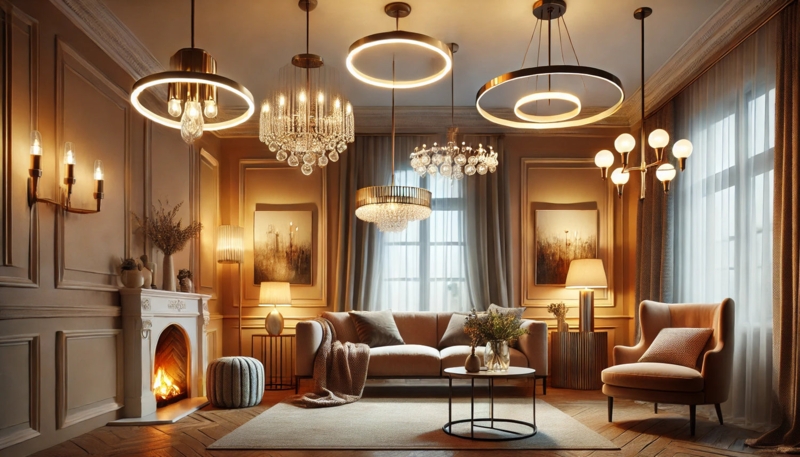 Chandelier: Sculptural Black Frame with White Glass Globe Shades