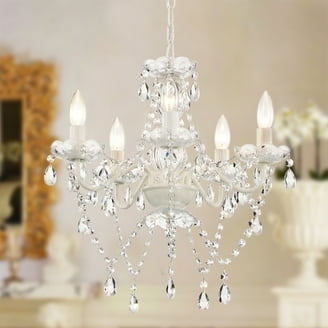 Chandelier Small 4-Light with Crystal Bead Strands