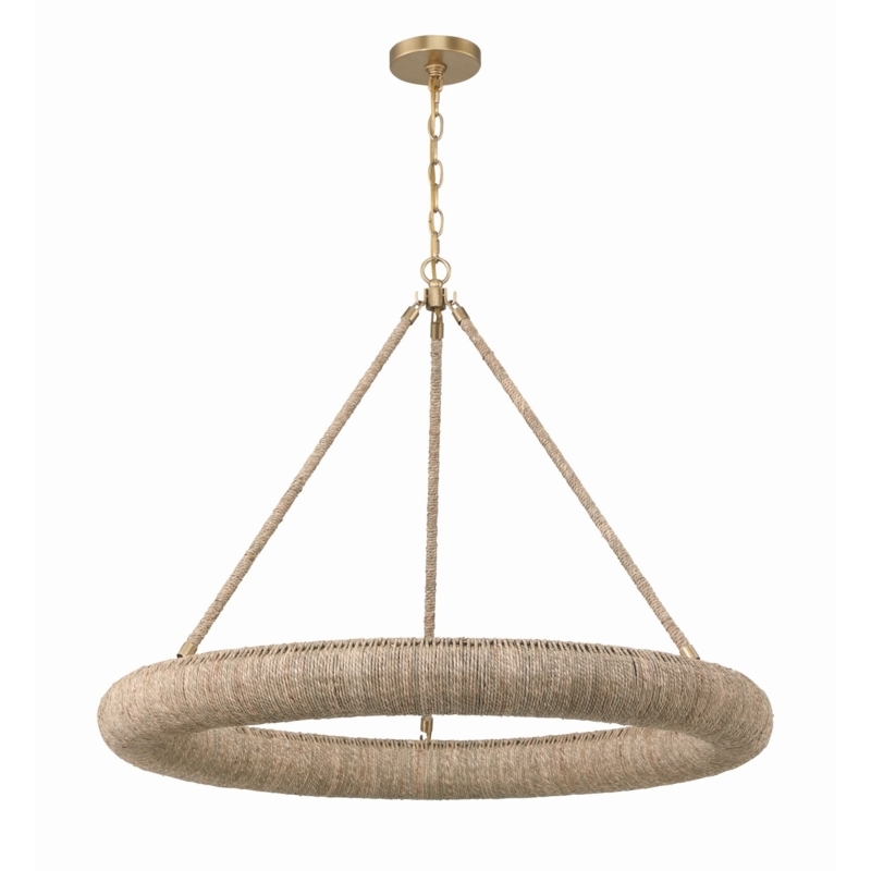 Chandelier Soft Gold Finish Integrated LED Circular Frame Modern