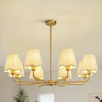 Chandelier Sputnik Design Frosted Glass Globes, Brass and White Pendant