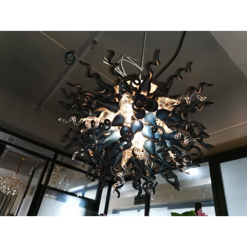 Chandelier Sputnik Design Matte White Globes Mid Century Modern