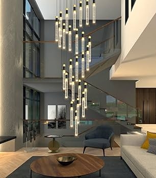 Chandelier Staggered Cluster Bubble Glass Cylinder Glam Pendant