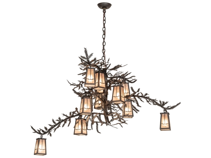 Chandelier Three-Tiered Wagon Wheel Silhouette Matte Black Large Scale
