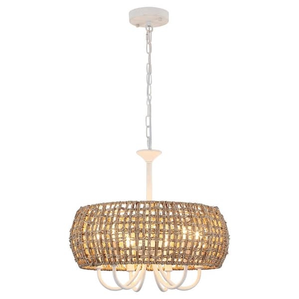 Chandelier: Tiered Silhouette with Distressed White Beaded Strands