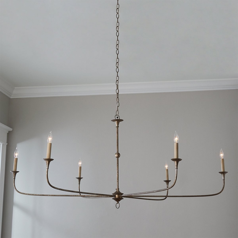 Chandelier Tiered Spoke Silhouette Golden Bronze Large Scale Foyer