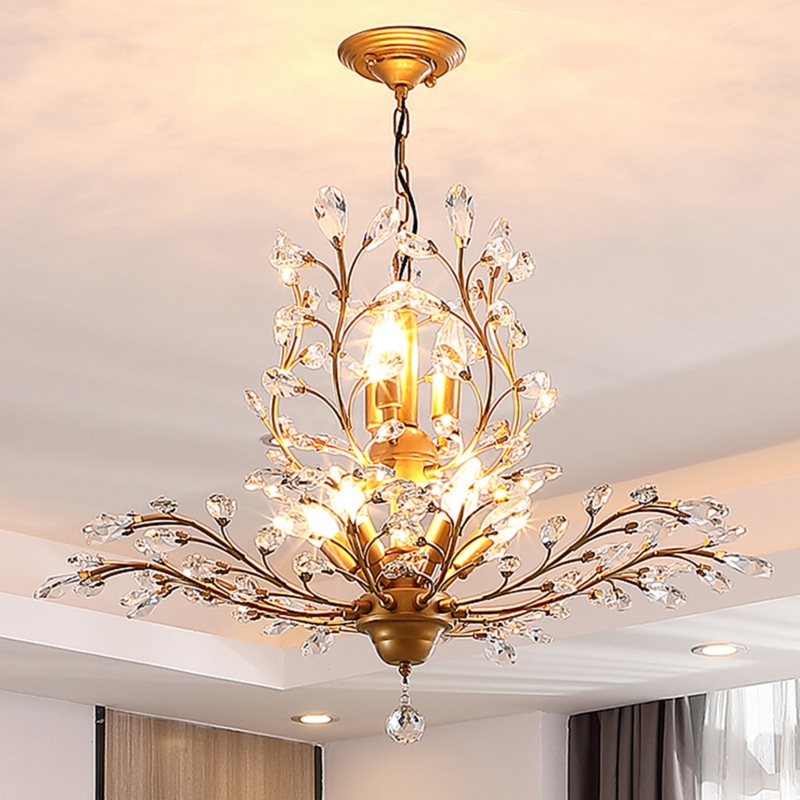 Chandelier: Traditional Empire Silhouette with Cascading Crystal Beads