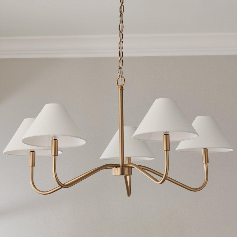 Chandelier Traditional Satin Finish 10-Light Curved Arms
