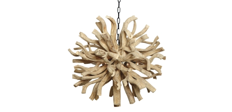 Chandelier, Turned Wood Column, Multi Tier Candle Design, French Country