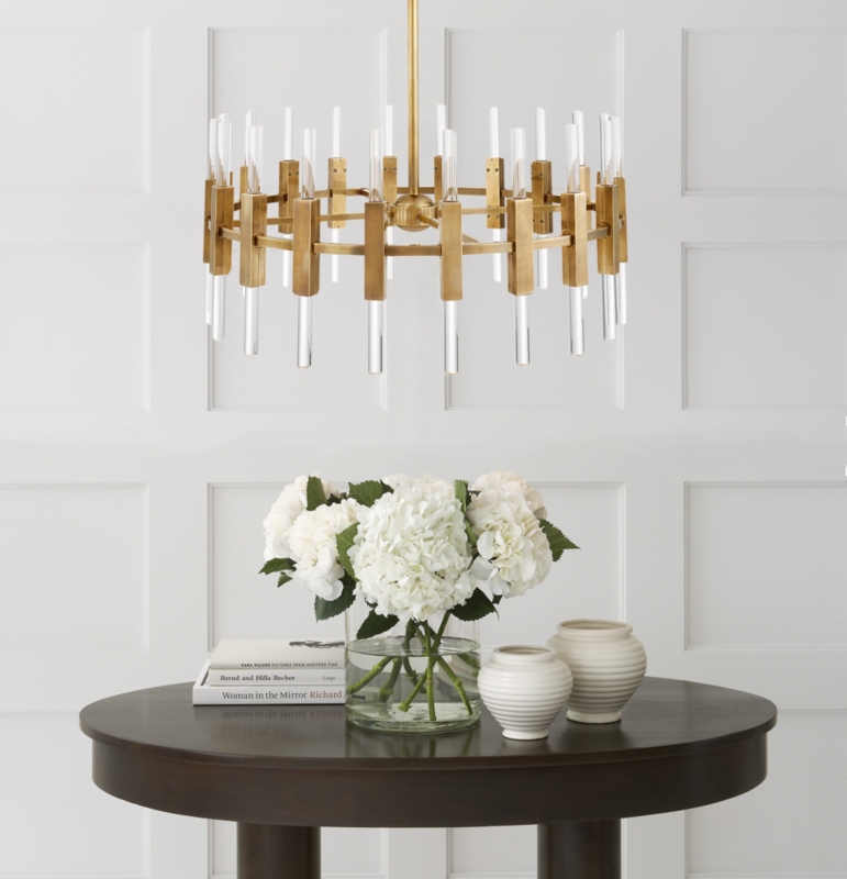 Chandelier Two Tier Ring Frame Matte Black Dining Room Light