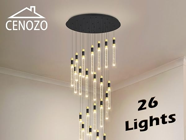 Chandelier Waterfall Bubble Glass Cylinder Entryway Fixture