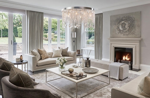 Chandelier Waterfall Crystal Cascading Pendants Entryway Lighting