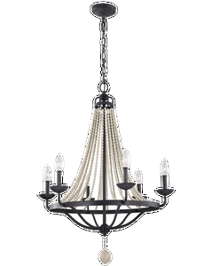 Chandelier Weathered Gray Four Light Curved Arms Gold Sockets Rustic