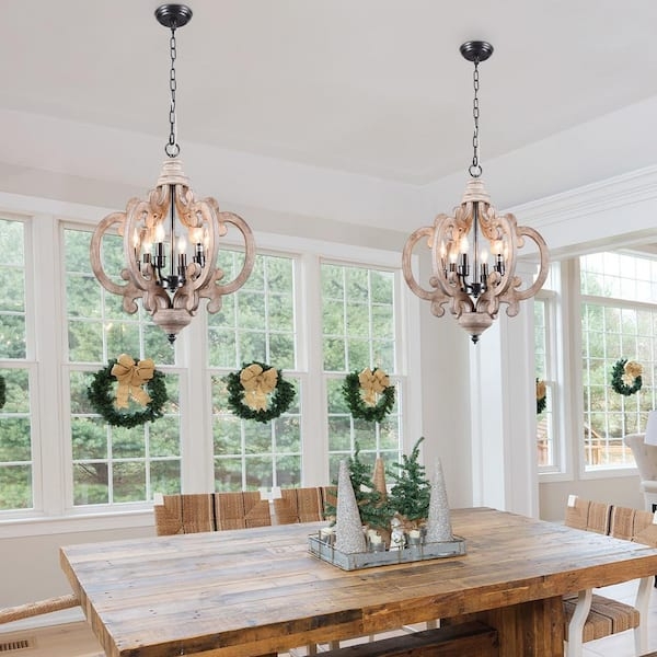 Chandelier, Weathered Wood Ring Crown, Cottage Chic Wagon Wheel